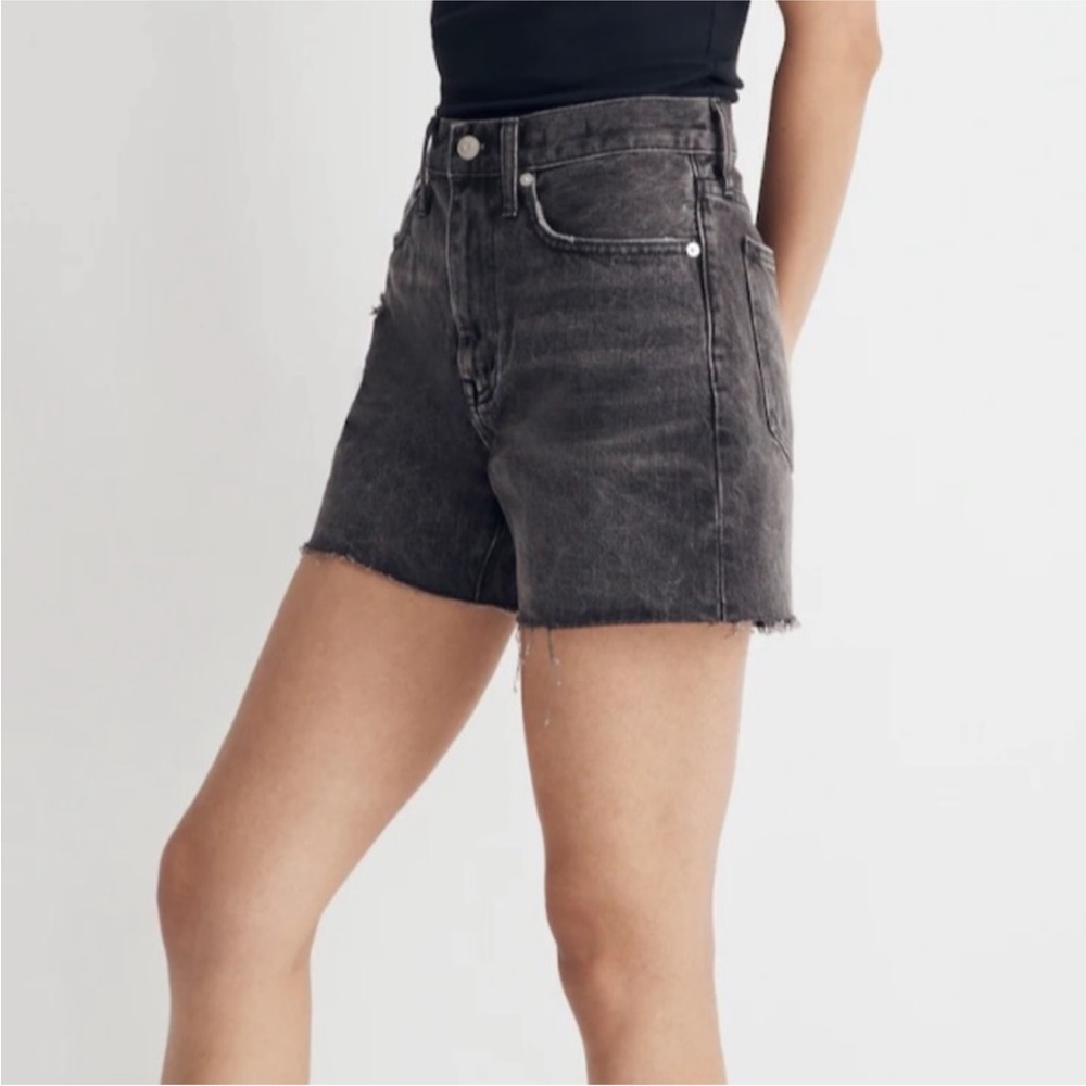 Madewell High Waist Black Denim Shorts